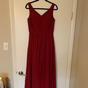 Azazie Pierrette Bridesmaid Dress in Burgundy (size a8)